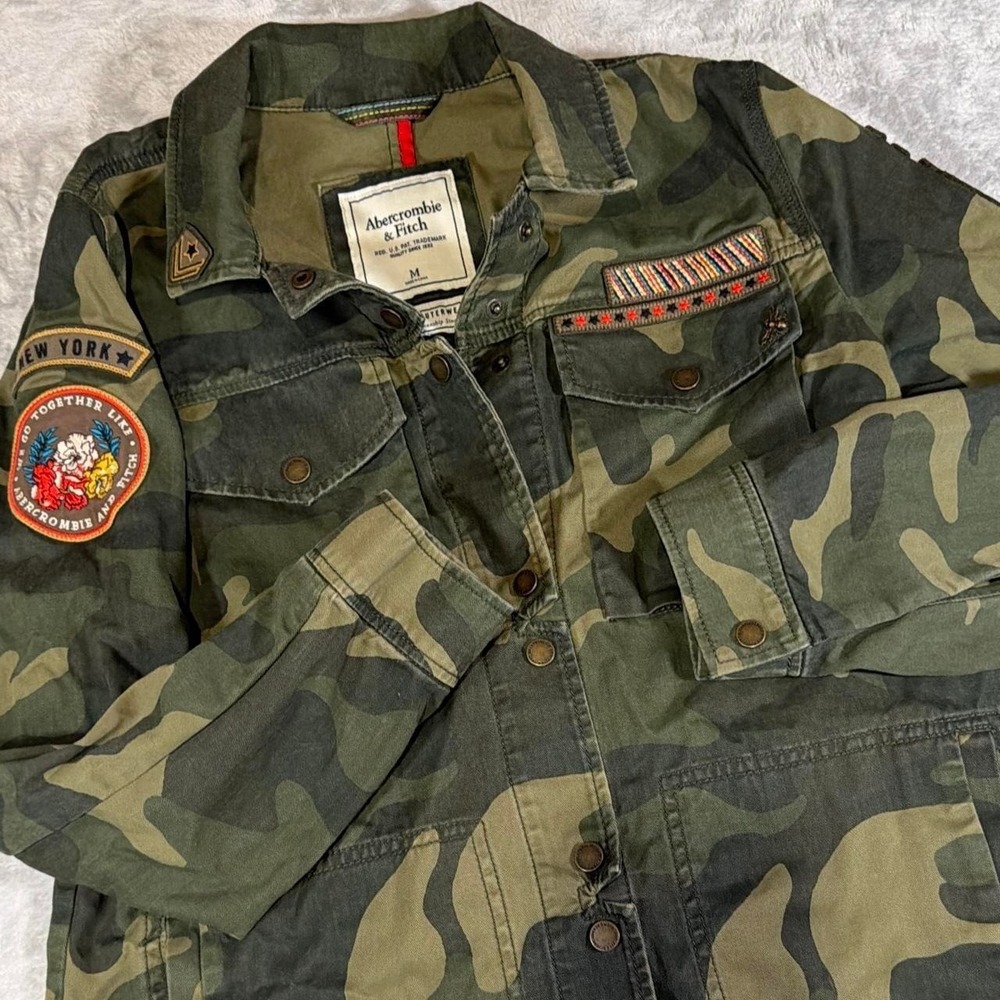 Y2K Vintage Abercrombie & Fitch Utility Jacket | Camo | M
